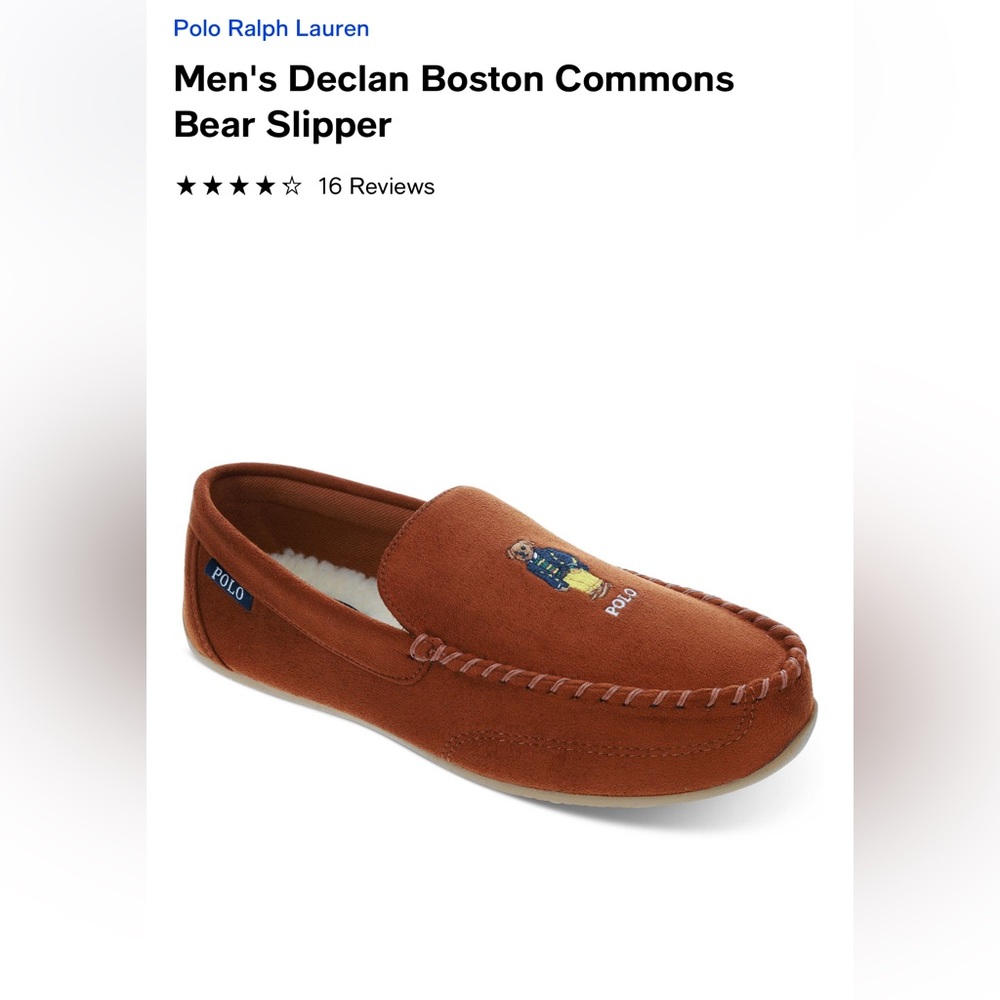 Polo Ralph Lauren
Men's Declan Boston Commons
Bear Slipper sz 9
No box as shown